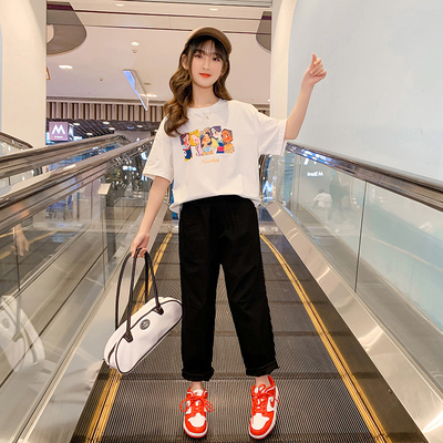 White Girls Summer Pure Cotton Long T-Shirt New Foreign Style