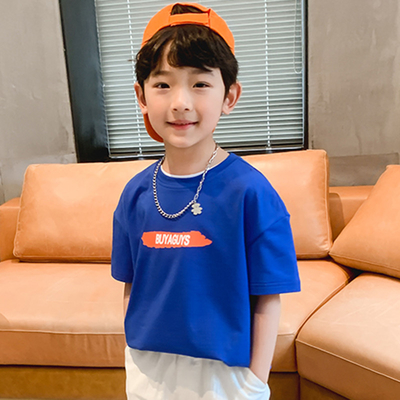 Pure Cotton T Shirt Childrens Summer Clothes Breathable Cool Boys Short Sleeved Top