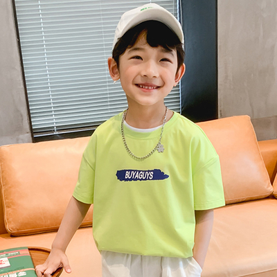 Pure Cotton T Shirt Childrens Summer Clothes Breathable Cool Boys Short Sleeved Top