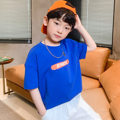 Pure Cotton T Shirt Childrens Summer Clothes Breathable Cool Boys Short Sleeved Top
