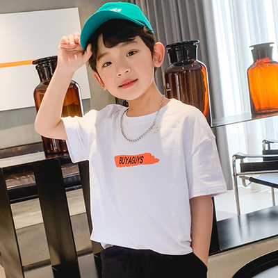 New Children's Summer T-shirt pure cotton sports breathable cool short sleeved top is suitable for boys aged 4-15
