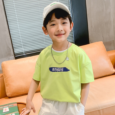 New Children's Summer T-shirt pure cotton sports breathable cool short sleeved top is suitable for boys aged 4-15