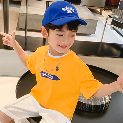 New Children's Summer T-shirt pure cotton sports breathable cool short sleeved top is suitable for boys aged 4-15