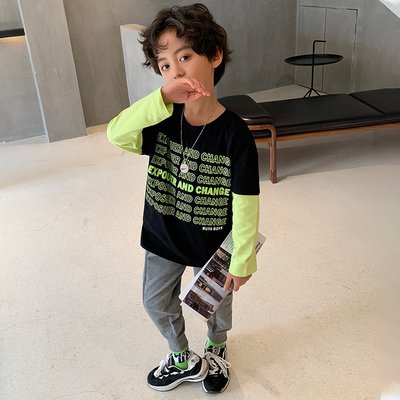 Children's suit Multicolor spring and autumn children's printed two-piece set for boys, suitable for children aged 4-16