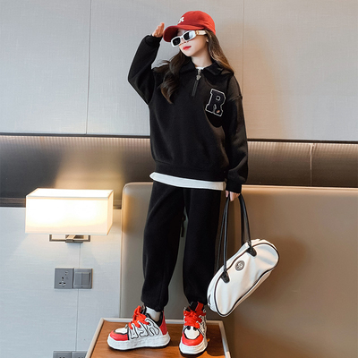 Elastic Cuff Fashion Childrens Clothes Half Zipper Pullover 60% Cotton 40% Polyester