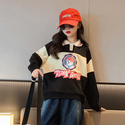 Polo Collar Childrens Winter Clothes pullover