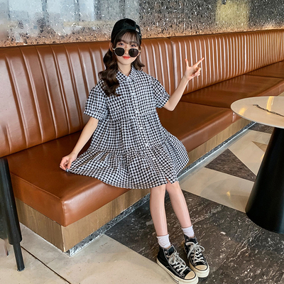 Checkered Childrens Dress Clothes Black And White Plaid Shirt Dress