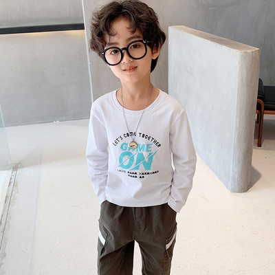 Pure Cotton Spring Teen Boys Clothes Long Sleeved T Shirt Foreign Style