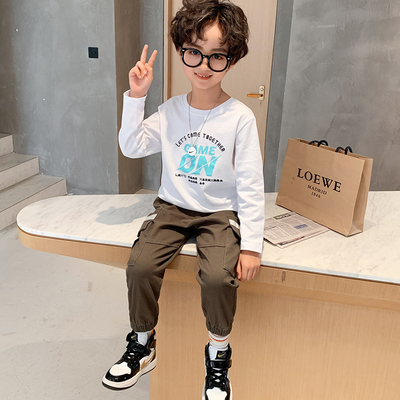 Pure Cotton Spring Teen Boys Clothes Long Sleeved T Shirt Foreign Style