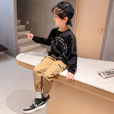 Spring Long Sleeve Teen Boys Clothes Letter Print