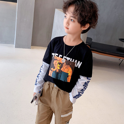 Two Fake Pieces 6 Years Old Kids Boys T Shirt Spring Fashion