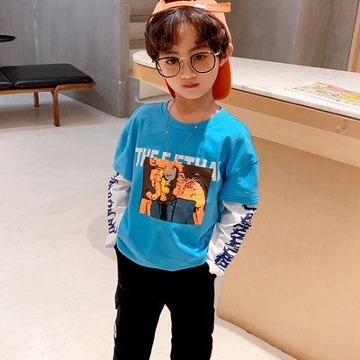 Two Fake Pieces 6 Years Old Kids Boys T Shirt Spring Fashion