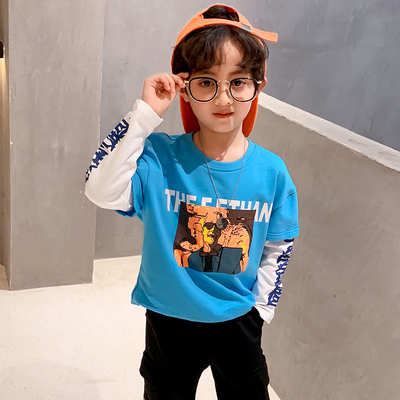 Two Fake Pieces 6 Years Old Kids Boys T Shirt Spring Fashion