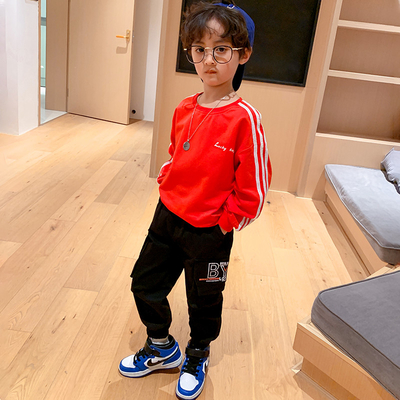 Áo lót dài tay 100 cotton màu đỏ vàng cho bé trai Phong cách thể thao