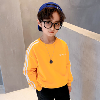Áo lót dài tay 100 cotton màu đỏ vàng cho bé trai Phong cách thể thao
