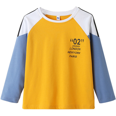 Tide Splicing Teen Boys Clothes Long Sleeved Color Block Raglan Sleeve Pullover