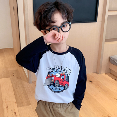 Handsome Pure Cotton Teen Boys Clothes Long Sleeved Crewneck Raglan Sweatshirt