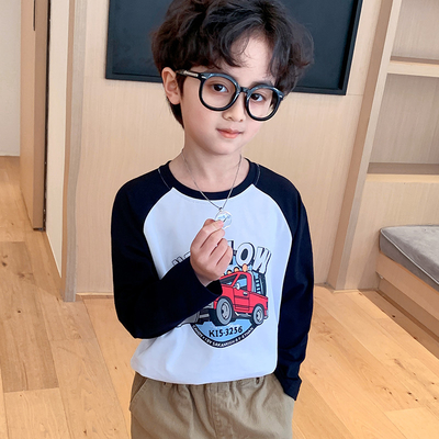 Handsome Pure Cotton Teen Boys Clothes Long Sleeved Crewneck Raglan Sweatshirt