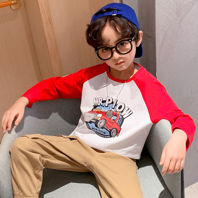 Handsome Pure Cotton Teen Boys Clothes Long Sleeved Crewneck Raglan Sweatshirt