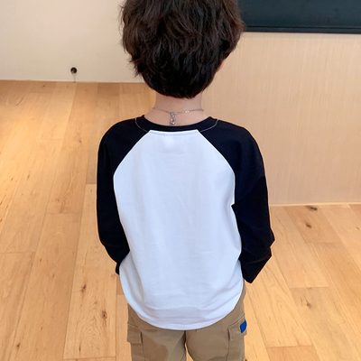 Handsome Pure Cotton Teen Boys Clothes Long Sleeved Crewneck Raglan Sweatshirt
