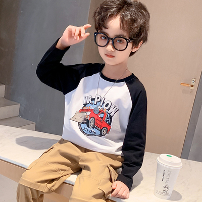Handsome Pure Cotton Teen Boys Clothes Long Sleeved Crewneck Raglan Sweatshirt