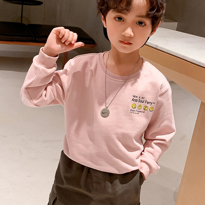 Big Boy Childrens Spring Clothes Terry Crewneck Sweatshirt