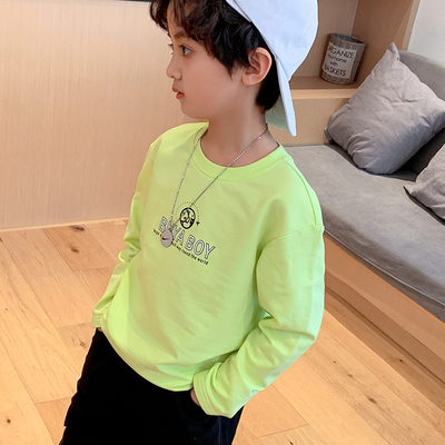 Round Collar Childrens Boys Long Sleeve Undershirt Delicate Soft Skin Friendly