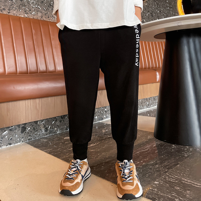 Spring Autumn Children Handsome Loose Slacks Lie Fallow Style