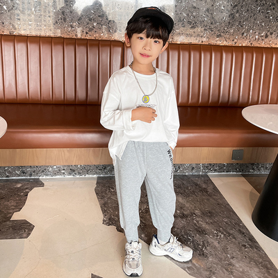 Spring Autumn Children Handsome Loose Slacks Lie Fallow Style