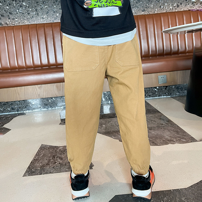 Boys' Buntoe Embroidered Sweatpants Handsome Loose Slacks For Spring Autumn