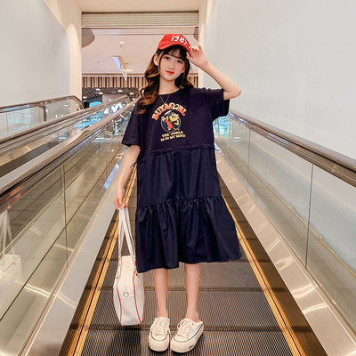 Breathable 100% Cotton Teen Clothes Girls Fake Two Piece T Shirt
