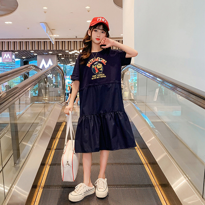Breathable 100% Cotton Teen Clothes Girls Fake Two Piece T Shirt