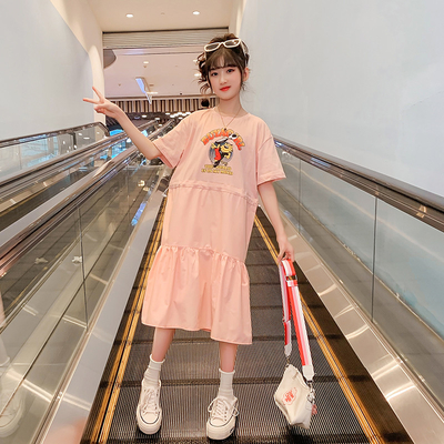 Breathable 100% Cotton Teen Clothes Girls Fake Two Piece T Shirt