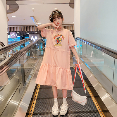 Breathable 100% Cotton Teen Clothes Girls Fake Two Piece T Shirt
