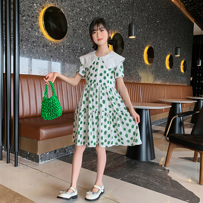 Girls Big Clothing Princess Skirt green Broken Flower Children Skirt