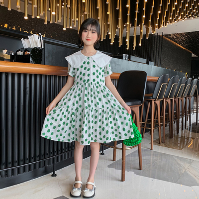 Girls Big Clothing Princess Skirt green Broken Flower Children Skirt