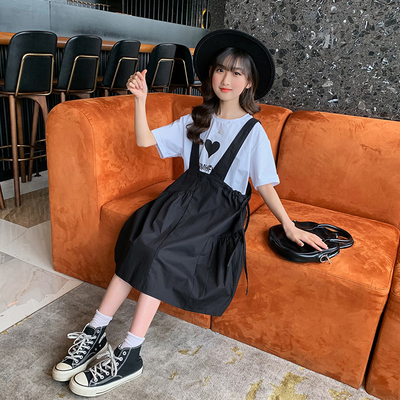 Girls Suit Summer Round Collar T-Shirt Net Gauze Skirt Fashionable Two Sets