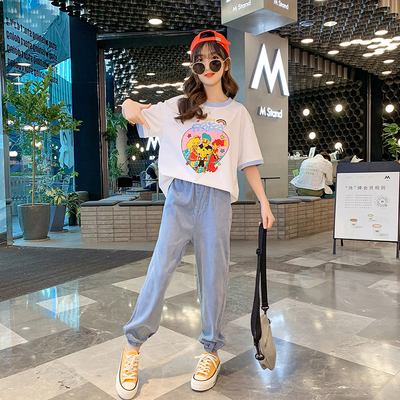 Pure Cotton material Girls Summer T-Shirt New Foreign Style