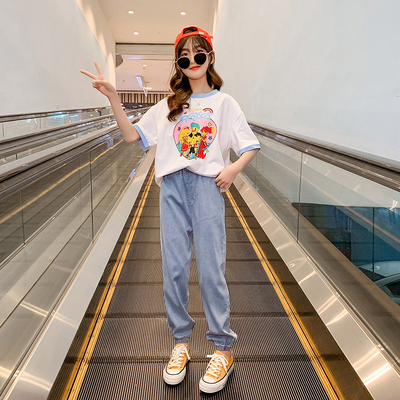 Pure Cotton material Girls Summer T-Shirt New Foreign Style