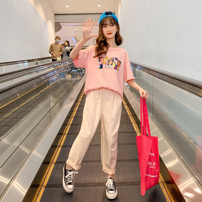 White Girls Summer Pure Cotton Long T-Shirt New Foreign Style