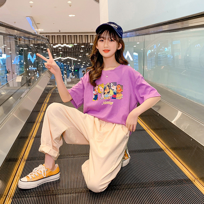 White Girls Summer Pure Cotton Long T-Shirt New Foreign Style