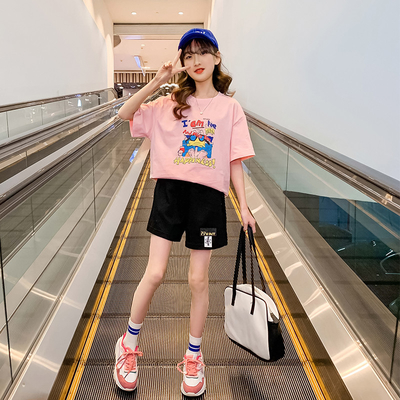 Girls Summer Dress New Foreign Style Pure Cotton Long T-Shirt