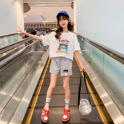 Girls Summer Dress New Foreign Style Pure Cotton Long T-Shirt