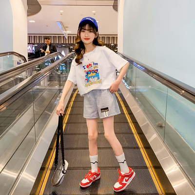 Girls Summer Dress New Foreign Style Pure Cotton Long T-Shirt