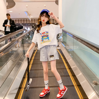 Girls Summer Dress New Foreign Style Pure Cotton Long T-Shirt